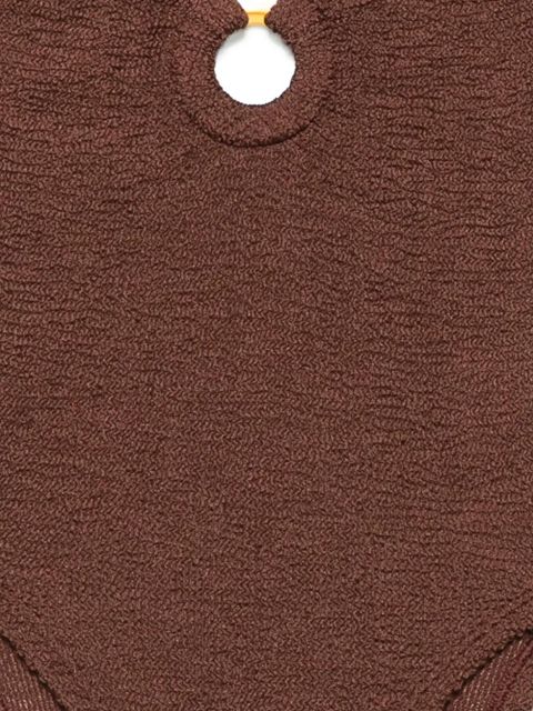 Hunza G crinkle-effect ring-detail swimsuit - Brown
