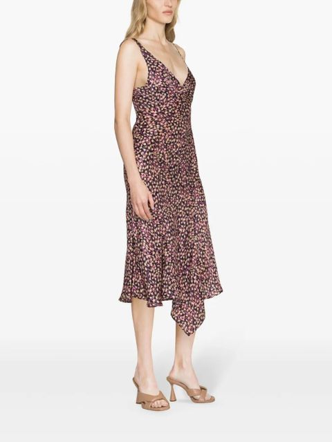 ISABEL MARANT Lucia graphic-print slip dress - Purple