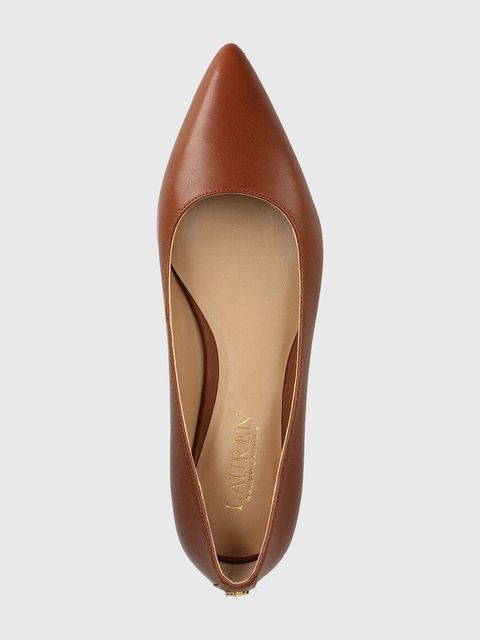 Lauren Ralph Lauren baleriny skórzane Londyn kolor brązowy 802862706002