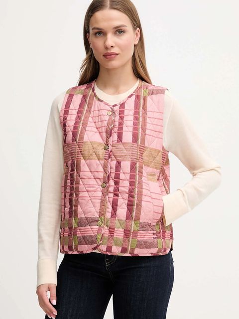 Barbour bezrękawnik x Farm Rio kolor różowy przejściowy LLI0024 - zdjęcie produktu nr 1