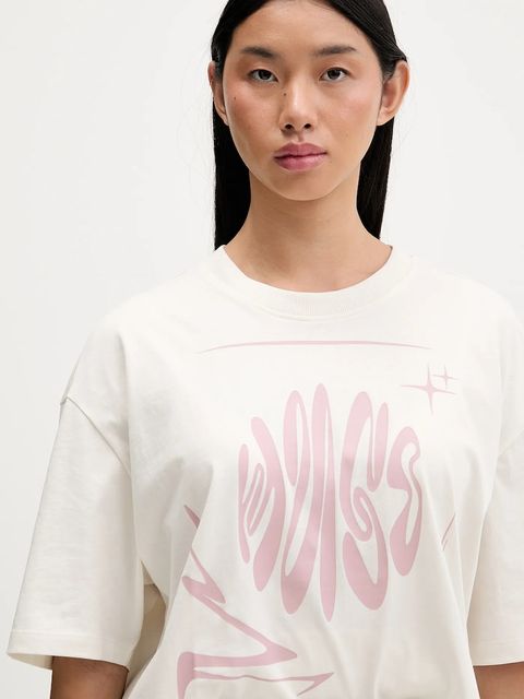 Hugo Blue t-shirt bawełniany damski kolor beżowy 50554005