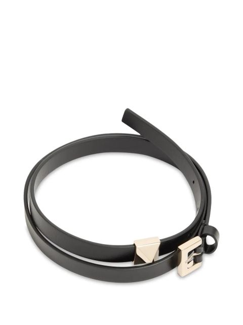 Valentino Garavani shiny calfskin side stud belt 15mm - Black - zdjęcie produktu nr 2