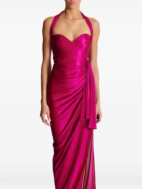 Balmain draped jersey midi dress - Pink