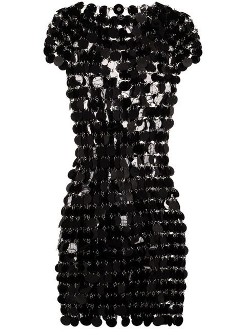 Rabanne circle disc mini dress - Black