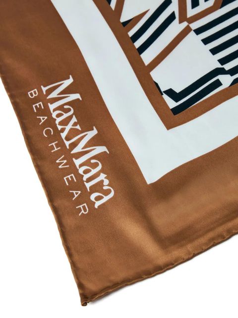Max Mara geometric-print scarf - Brown