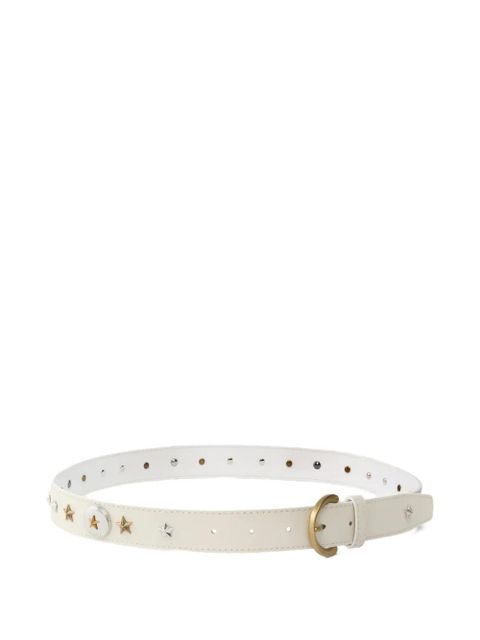 PINKO star-studded leather belt - White