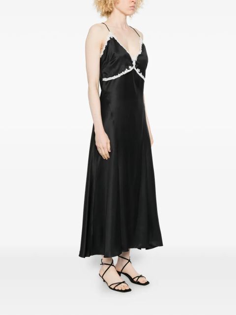 PINKO Albino lace-trim satin dress - Black