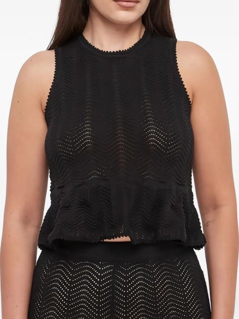 TWINSET zigzag-knit peplum tank top - Black - zdjęcie produktu nr 2