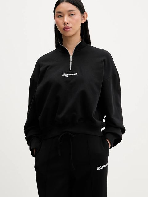 Karl Lagerfeld Jeans bluza bawełniana damska kolor czarny gładka B1W20069 - zdjęcie produktu nr 1
