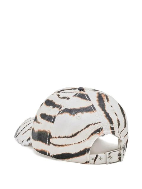 GANNI animal-print frayed baseball cap - Neutrals - zdjęcie produktu nr 2