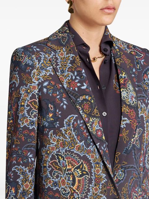 ETRO paisley-print single-breasted blazer - Black