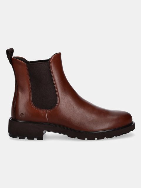 Ecco sztyblety skórzane Metro Vienna Chelsea damskie kolor brązowy na płaskim obcasie 231323-01014 - zdjęcie produktu nr 2