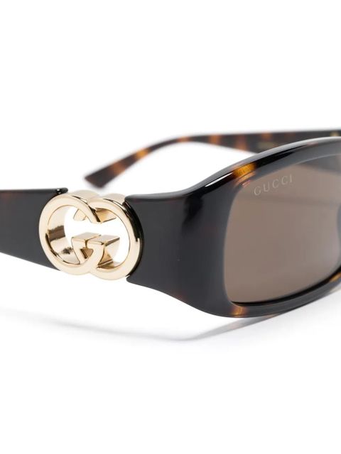 Gucci Eyewear rectangle-frame sunglasses - Brown