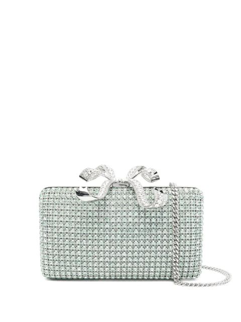 Self-Portrait crystal-embellished clutch bag - Green - zdjęcie produktu nr 1