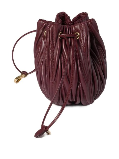 Miu Miu matelassé drawstring clutch bag - Red