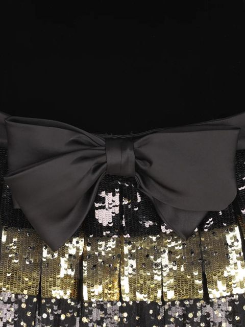 Valentino Garavani bow sequin-embellished dress - Black