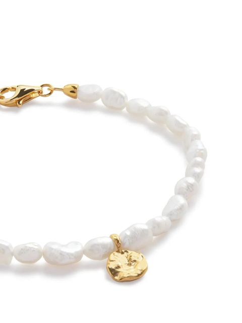 Monica Vinader Capri Keshi Pearl Disc pendant bracelet - White