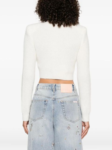 Self-Portrait buttons-embellished cardigan - Neutrals