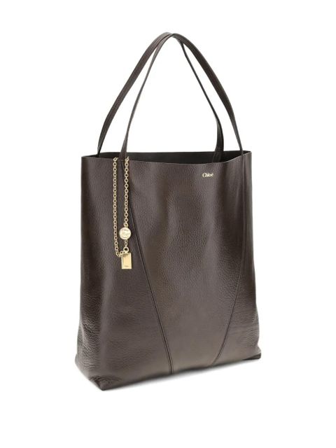 Chloé maxi chain-large tote bag - Brown