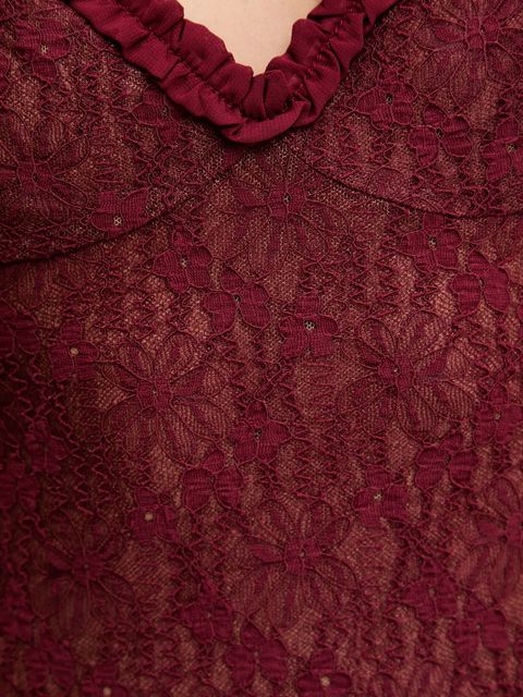 Bardot sukienka kolor bordowy maxi rozkloszowana 59964DB