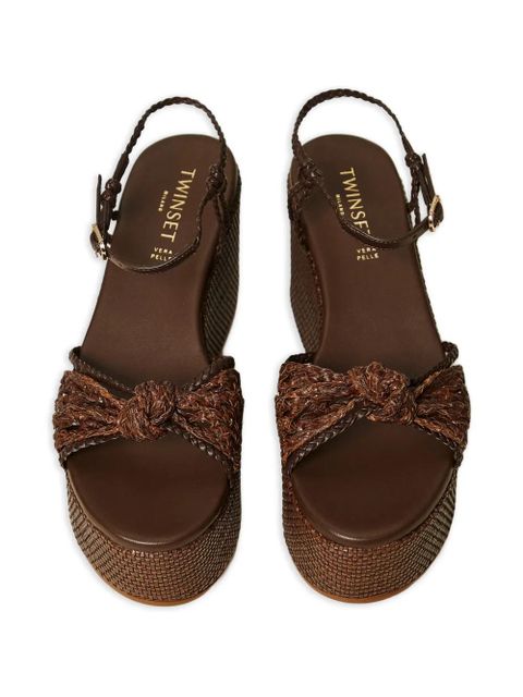 TWINSET knot-detail wedge sandals - Brown - zdjęcie produktu nr 2