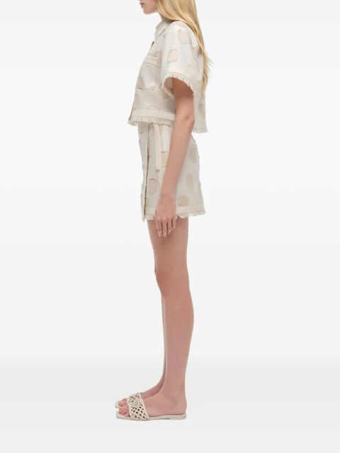 Simkhai Topanga polka-dot frayed shirt - Neutrals