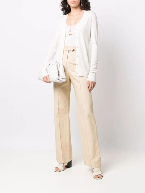 Chloé scallop-cuff wool cardigan - Neutrals - zdjęcie produktu nr 2