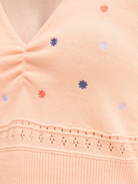 United Colors of Benetton top bawełniany kolor pomarańczowy 10C1EH01A