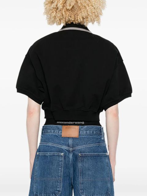 Alexander Wang cropped polo top - Black