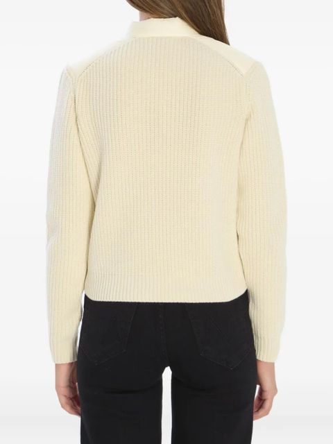 Moncler padded-front chest-pocket cardigan - White