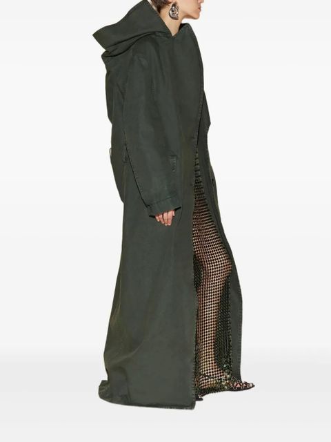 The Attico large-collar button-fastening coat - Green