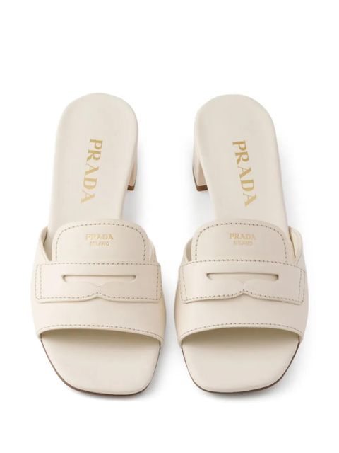 Prada leather sandals - Neutrals