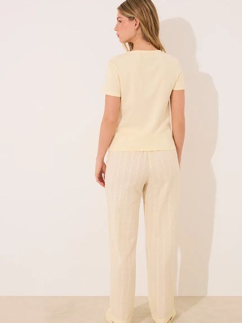 women'secret piżama bawełniana damska kolor żółty bawełniana 3599231