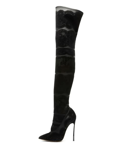 Casadei 120mm Lingerie boots - Black