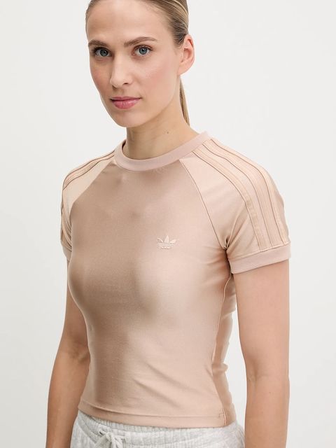 adidas Originals t-shirt 3-Stripe Spandex damski kolor pomarańczowy JJ0909