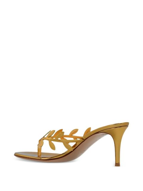 Gianvito Rossi leaf-motif heeled mules - Gold