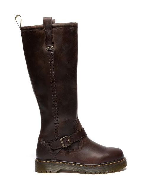 Dr. Martens kozaki Anistone damskie kolor brązowy na płaskim obcasie DM41871200 - zdjęcie produktu nr 1