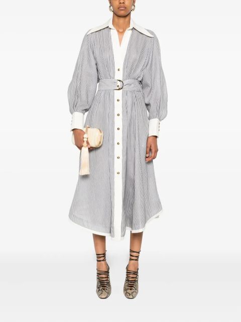ZIMMERMANN striped belted shirt dress - Neutrals - zdjęcie produktu nr 2