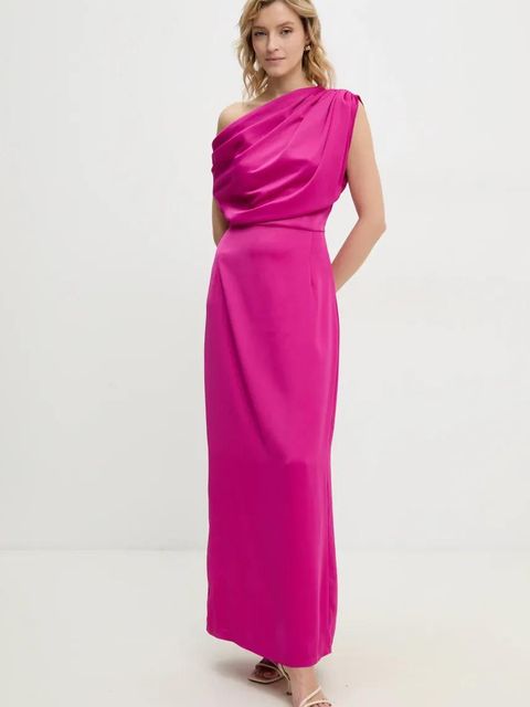 Answear.LAB sukienka kolor różowy maxi dopasowana - zdjęcie produktu nr 1