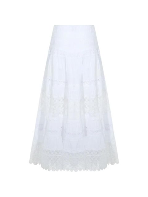 Charo Ruiz Ibiza lace tiered maxi skirt - White - zdjęcie produktu nr 1