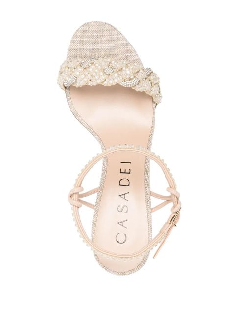 Casadei Astro 60mm embellished sandals - Neutrals