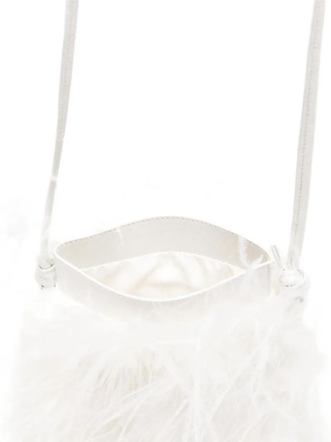 Yves Salomon feather-detail cross body bag - White