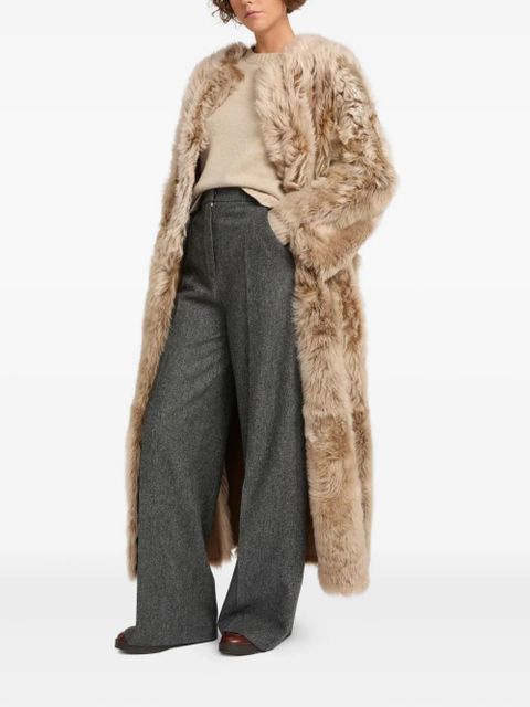 Yves Salomon Toscana lambskin coat - Brown