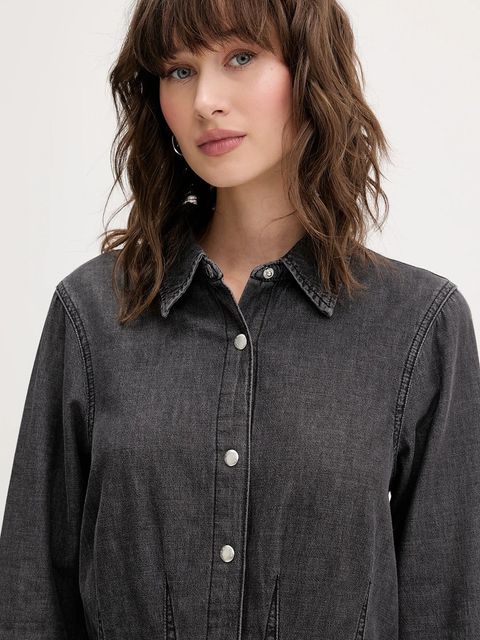 Karl Lagerfeld Jeans sukienka jeansowa kolor szary mini rozkloszowana A4W13003