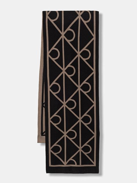 Calvin Klein szalik damski kolor czarny wzorzysty LV04F8076G - zdjęcie produktu nr 1