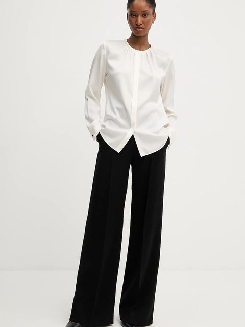 BOSS koszula jedwabna kolor beżowy regular 50538481 - zdjęcie produktu nr 2