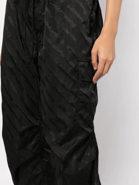 Alexander Wang logo-print drawstring track pants - Black