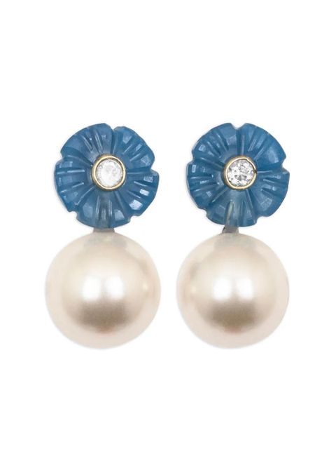 Jennifer Behr Libby flower chalcedony earrings - White - zdjęcie produktu nr 1