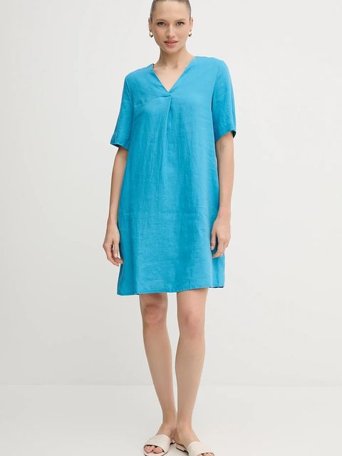 United Colors of Benetton sukienka lniana - zdjęcie produktu nr 2