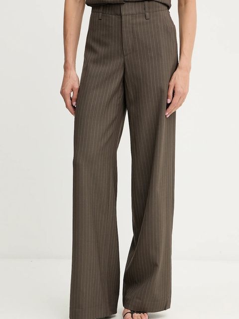 Miss Sixty spodnie wełniane damskie kolor brązowy szerokie high waist 6S3PJ4040A - zdjęcie produktu nr 1